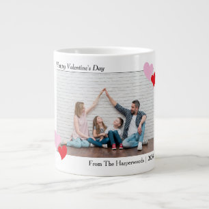 Elegant Romantic Valentines Day Couple Photo Large Coffee Mug