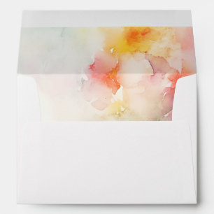 Elegant Romantic Watercolor Flowers Return Address Envelope