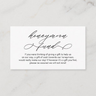 Elegant Romantic, Wedding Honeymoon Fund or Wishes Enclosure Card