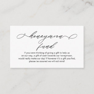 Elegant Romantic, Wedding Honeymoon Fund or Wishes Enclosure Card