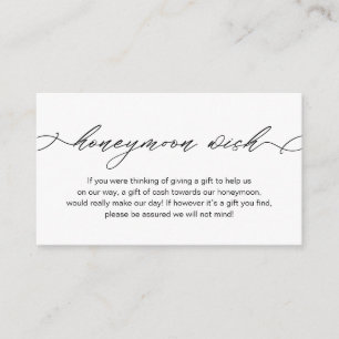 Elegant Romantic, Wedding Honeymoon Fund or Wishes Enclosure Card