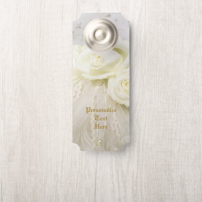 Elegant & Romantic Wedding Night Newlyweds Room Door Hanger (On Knob)