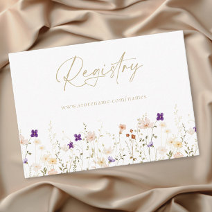 Elegant Romantic Wildflower Bridal Shower Enclosure Card