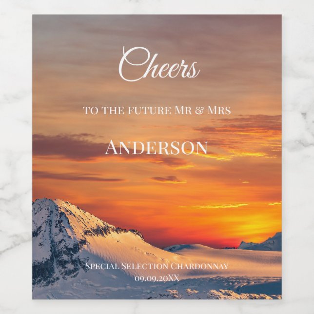 Elegant Romantic Winter Wonderland Wine Label (Single Label)