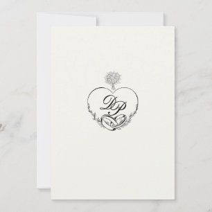 Elegant Romntic Monogram Classy Wedding Invitation