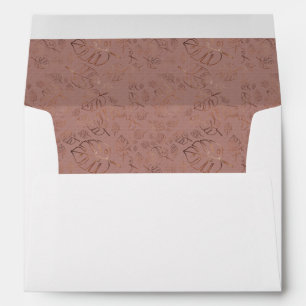Elegant Rose and Gold Floral Pattern  Envelope