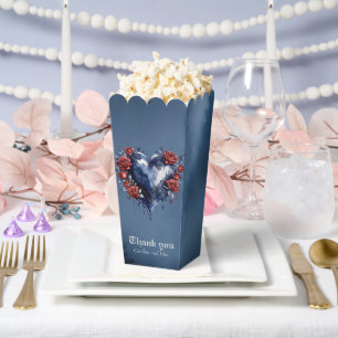 Elegant rose arrangement with golden foliage favour box