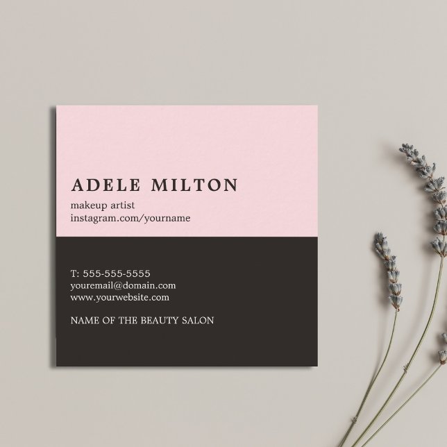 Elegant Rose Black Lips Makeup Artist Square Business Card (Creator Uploaded)