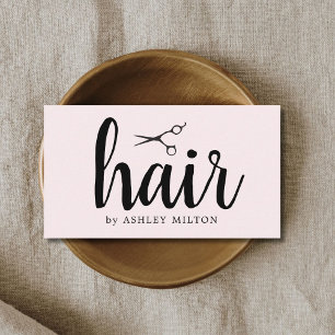 Elegant Rose Black Scissors Hair Stylist Business Card