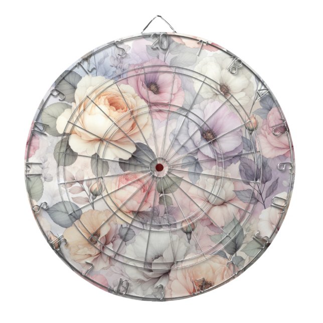 Elegant Rose Blossoms Dartboard (Front)