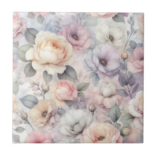 Elegant Rose Blossoms Tile