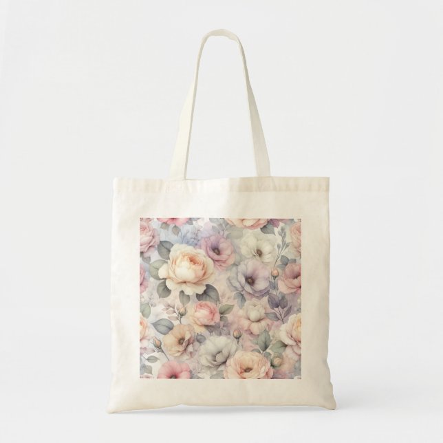 Elegant Rose Blossoms Tote Bag (Front)