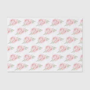 Elegant Rose Blush Pink Floral Tissue Paper