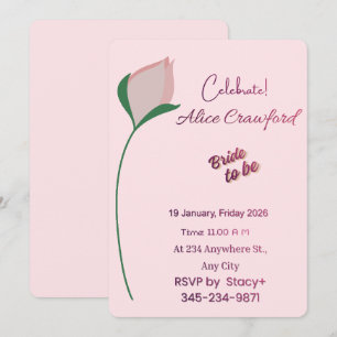 Elegant Rose Bridal Shower Invitation – Minimalist