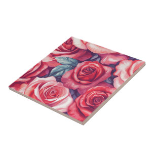 Elegant Rose Ceramic Tiles  For Cooking Space