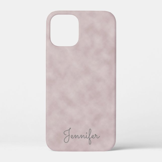 Elegant Rose Colour Parchment with Name Case-Mate iPhone Case (Back)