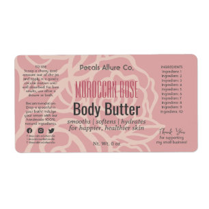 Elegant Rose Coral Pink Floral Jar Product Label