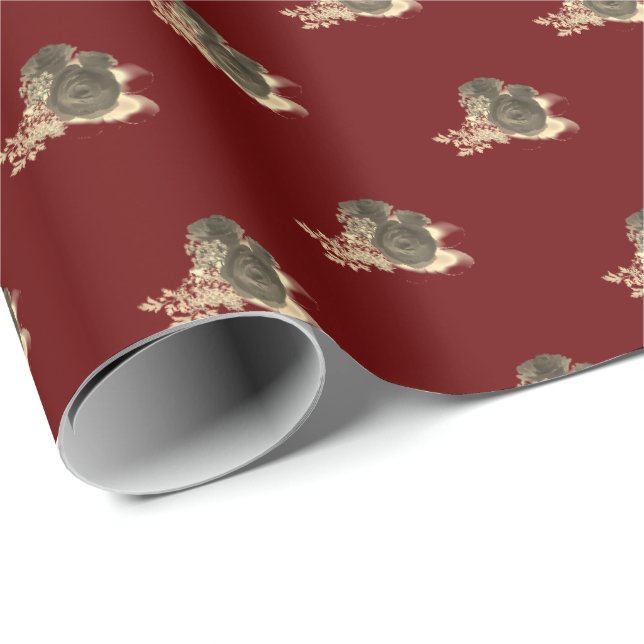Elegant Rose Corsage  Wrapping Paper (Roll Corner)