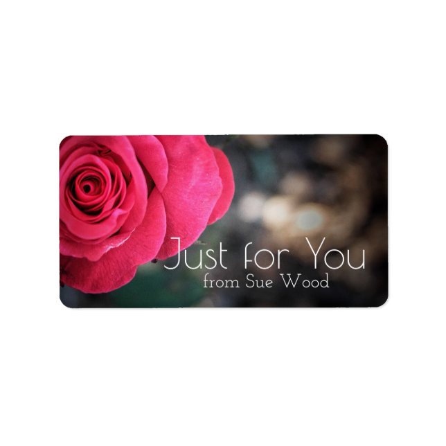 Elegant Rose Custom Just for You Gift Labels (Front)