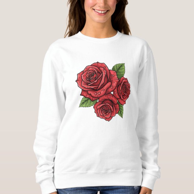Elegant Rose Design Sweatshirt (Front)