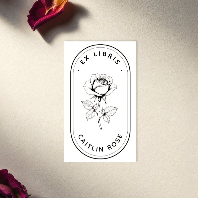 Elegant Rose Ex Libris Bookplate Labels - Custom (Creator Uploaded)