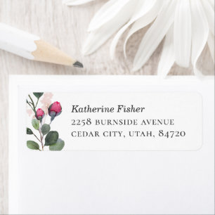 Elegant Rose   Floral Botanical Wedding Address