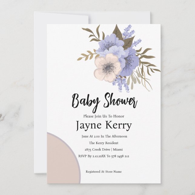 Elegant Rose Floral Party Baby Shower Invitation (Front)