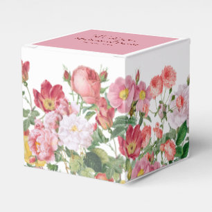 Elegant Rose Florals Wedding Favour Box