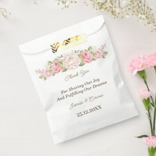 Elegant Rose Flower Custom Favour Bags