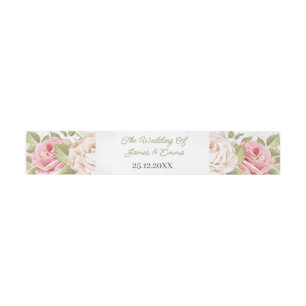 Elegant Rose Flower Personalised Invitation Belly Band