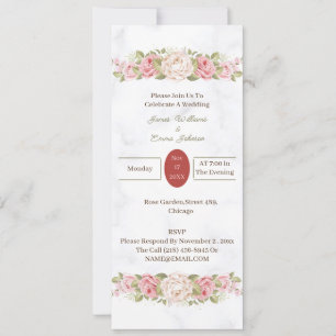 Elegant Rose Flowers Customised Invitation