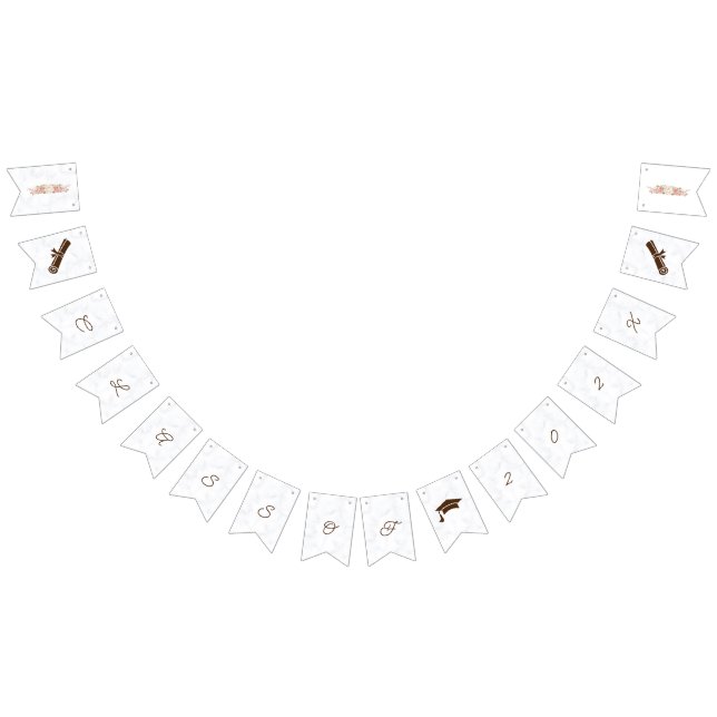 Elegant Rose Flowers Personalised Graduation Bunting (All)