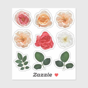 Elegant Rose Garden Kiss Cut Vinyl Sticker Sheet