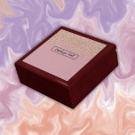 Elegant Rose Glitter Monogram Name | Gift Box<br><div class="desc">Personalise with your own name. This Wooden Jewellery Keepsake Box makes a statement with elegant rose glitter on a rose pink background. Perfect for home and office use.</div>