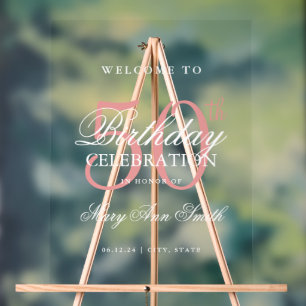 Elegant Rose Gold 50th Birthday Party Welcome  Acrylic Sign