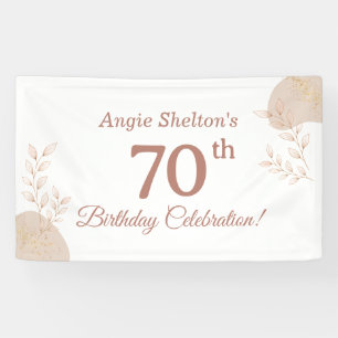Elegant Rose Gold 70th Birthday Celebration  Banner