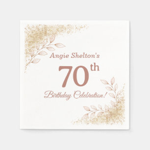 Elegant Rose Gold 70th Birthday Celebration Napkin
