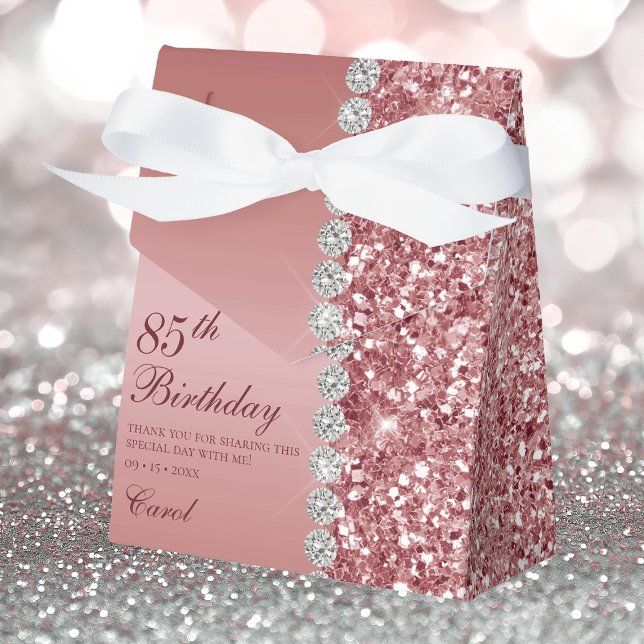 Elegant Rose Gold 85th Birthday Favour Box (Creator Uploaded)