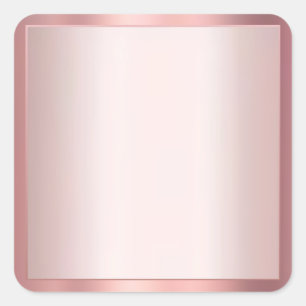 Elegant Rose Gold Add Your Text Blank Template Square Sticker