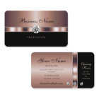 Elegant Rose Gold and Black with Faux Diamonds