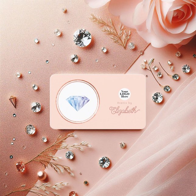 Elegant Rose Gold and Blush Pink Wedding Planner Business Card (Elegant Rose Gold and Blush Pink Wedding Planner Business Card)