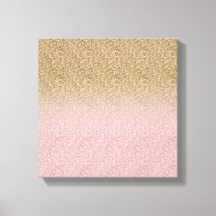 Elegant Rose Gold and Gold Glitter Sparkles photo Canvas Print