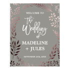 Elegant Rose Gold and Gray Wedding Welcome