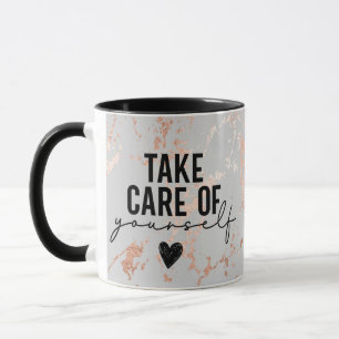 Elegant Rose Gold and Grey Marble Mug