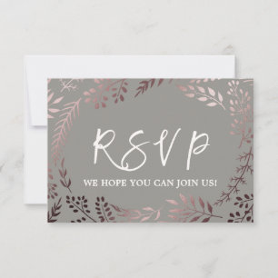 Elegant Rose Gold and Grey Song Request RSVP Card