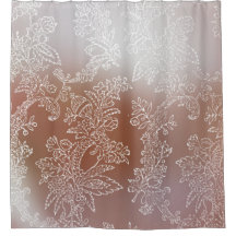 Elegant Rose Gold and Lace Shower Curtain 