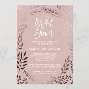 Elegant Rose Gold and Pink Bridal Shower Invitation