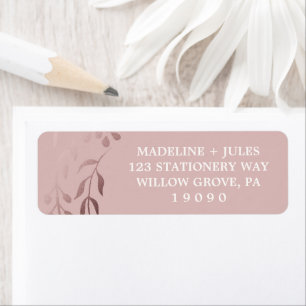 Elegant Rose Gold and Pink   Leafy Frame Wedding