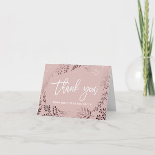 Elegant Rose Gold and Pink Thank you Card