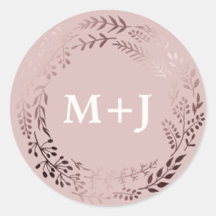 Elegant Rose Gold and Pink Wedding Envelope Seals